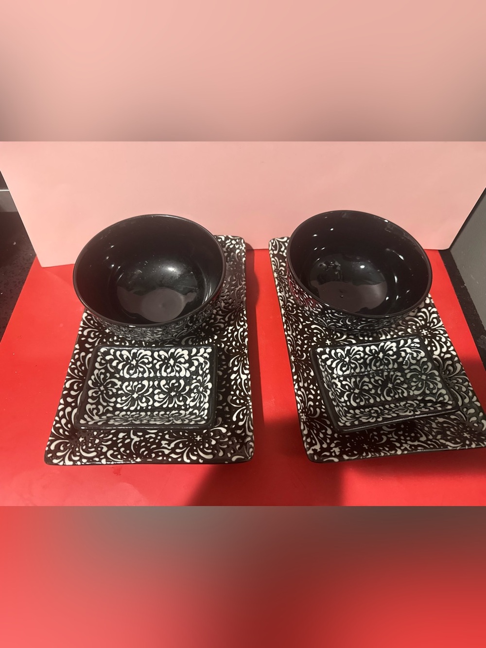 Black Ceramic 3-Piece Sishi Serving Set - Home Dining